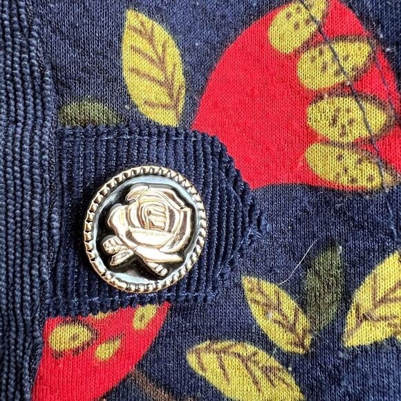 Mu PhaPhafo Embroidered Corduroy VTG Women Bomber Jacket Cottagecore Hippie Boho - Picture 6 of 10